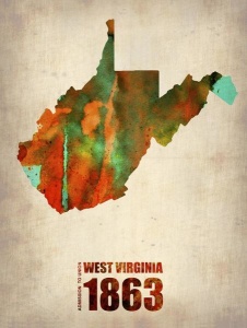 NAXART Studio - West Virginia Watercolor Map