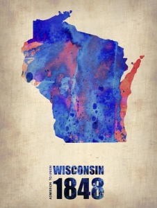 NAXART Studio - Wisconsin Watercolor Map