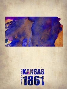 NAXART Studio - Kansas Watercolor Map