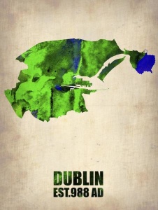 NAXART Studio - Dublin Watercolor Map