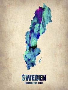 NAXART Studio - Sweden Watercolor Poster