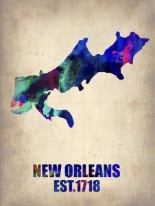 NAXART Studio - New Orleans Watercolor Map