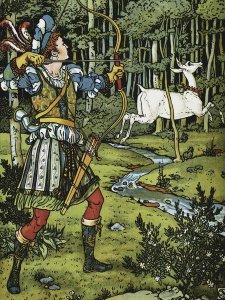 Walter Crane - Hind in the Wood - The Archer