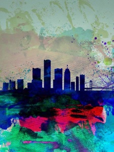 NAXART Studio - Detroit Watercolor Skyline