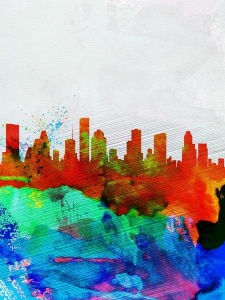 NAXART Studio - Houston Watercolor Skyline