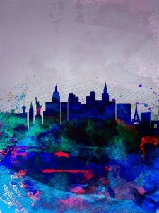 NAXART Studio - Las Vegas Watercolor Skyline