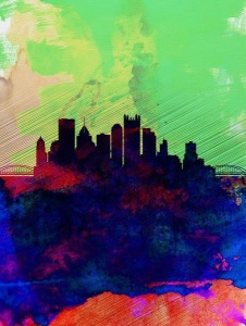 NAXART Studio - Pittsburgh Watercolor Skyline