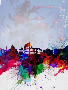 NAXART Studio - Rome Watercolor Skyline