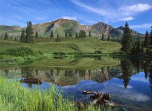 Tim Fitzharris - Ruby Peak reflected in lake, Raggeds Wilderness, Colorado