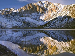 Tim Fitzharris - Laurel Mountain and Convict Lake in winter, eastern Sierra Nevada, California