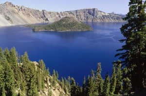 Gerry Ellis - Wizard Island  in Crater Lake National Park, Oregon