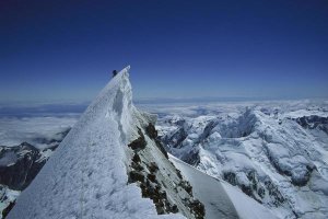 Ned Norton - Climber on summit of Mount Cook, Mount Cook NP, New Zealand