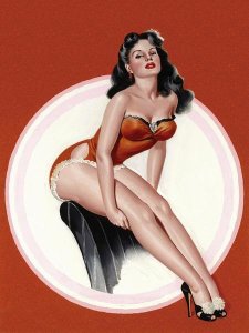 Peter Driben - Mid-Century Pin-Ups - Eyeful Magazine - Brunette in a Red Bathing suit