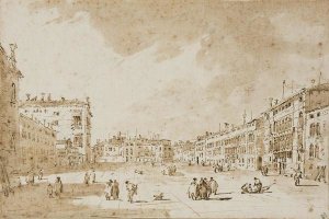 Francesco Guardi - View of Campo San Polo, Venice, ca. 1790