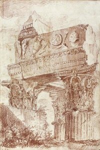 Marie-Joseph Peyre - Sketch of Roman architectural fragment, 1786