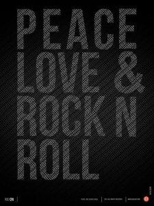 NAXART Studio - Peace Love and Rock N Roll Poster