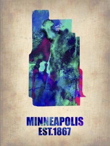 NAXART Studio - Minneapolis Watercolor Map