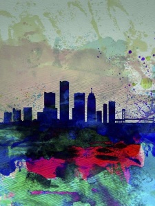 NAXART Studio - Detroit Watercolor Skyline