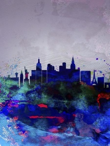 NAXART Studio - Las Vegas Watercolor Skyline