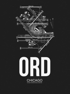 NAXART Studio - ORD Chicago Airport Black