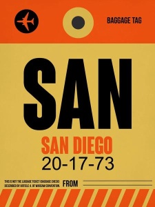 NAXART Studio - SAN San Diego Luggage Tag 1