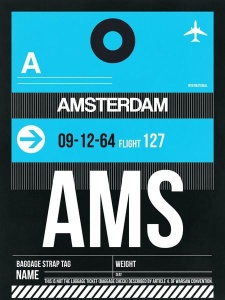 NAXART Studio - AMS Amsterdam Luggage Tag 1