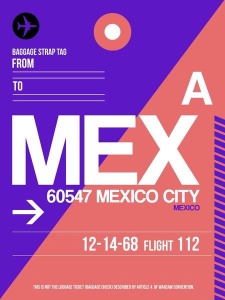 NAXART Studio - MEX Mexico City Luggage Tag 1