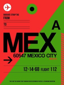 NAXART Studio - MEX Mexico City Luggage Tag 2