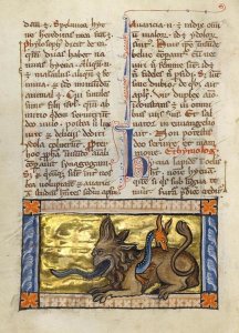 Franco-Flemish 13th Century - A Crocodile and a Hydrus