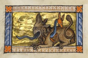 Franco-Flemish 13th Century - A Crocodile and a Hydrus (detail)