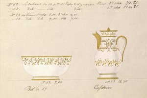 Honoré - Bol et cafetière, ca. 1800-1820