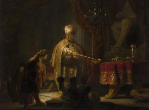 Rembrandt Harmensz van Rijn - Daniel and Cyrus Before the Idol Bel