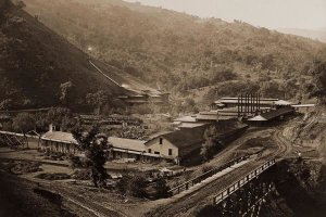 Carleton Watkins - Smelting Works, New Almaden, Santa Clara, California, 1863