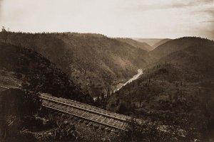 Carleton Watkins - Cape Horn, C.P.R.R., Nevada County, California, about 1880