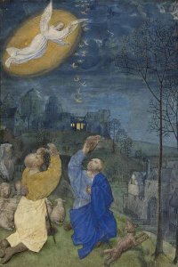 Master of the Houghton Miniatures (illuminator) - The Annunciation to the Shepherds