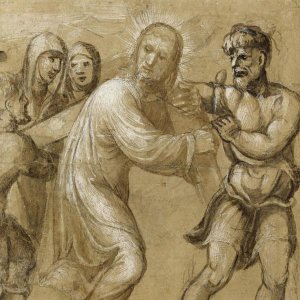 Giovanni Antonio Bazzi - Christ Carrying the Cross (recto); The Resurrection (verso)