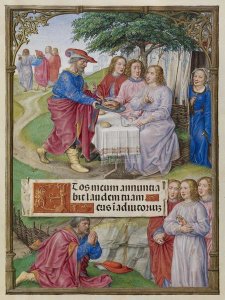 Unknown 16th Century Flemish Illuminator - Abraham and the Three Angels