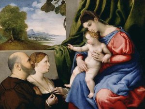 Lorenzo Lotto - Madonna and Child with Two Donors