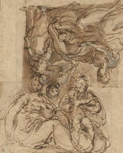 Parmigianino - Two Studies for a Holy Family