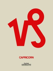 NAXART Studio - Capricorn Zodiac Sign Red