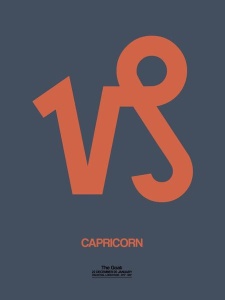 NAXART Studio - Capricorn Zodiac Sign Orange