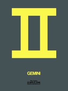 NAXART Studio - Gemini Zodiac Sign Yellow