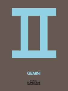 NAXART Studio - Gemini Zodiac Sign Blue