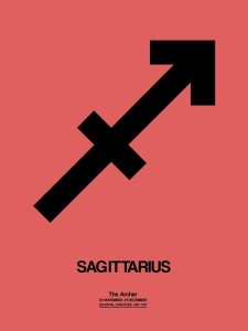 NAXART Studio - Sagittarius Zodiac Sign Black