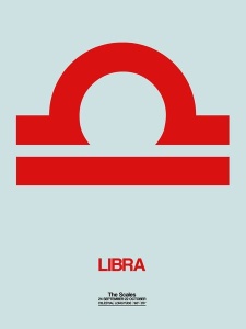 NAXART Studio - Libra Zodiac Sign Red