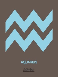 NAXART Studio - Aquarius Zodiac Sign Blue