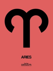 NAXART Studio - Aries Zodiac Sign Black