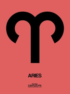 NAXART Studio - Aries Zodiac Sign Black