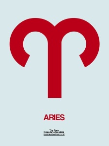 NAXART Studio - Aries Zodiac Sign Red