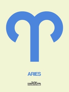 NAXART Studio - Aries Zodiac Sign Blue